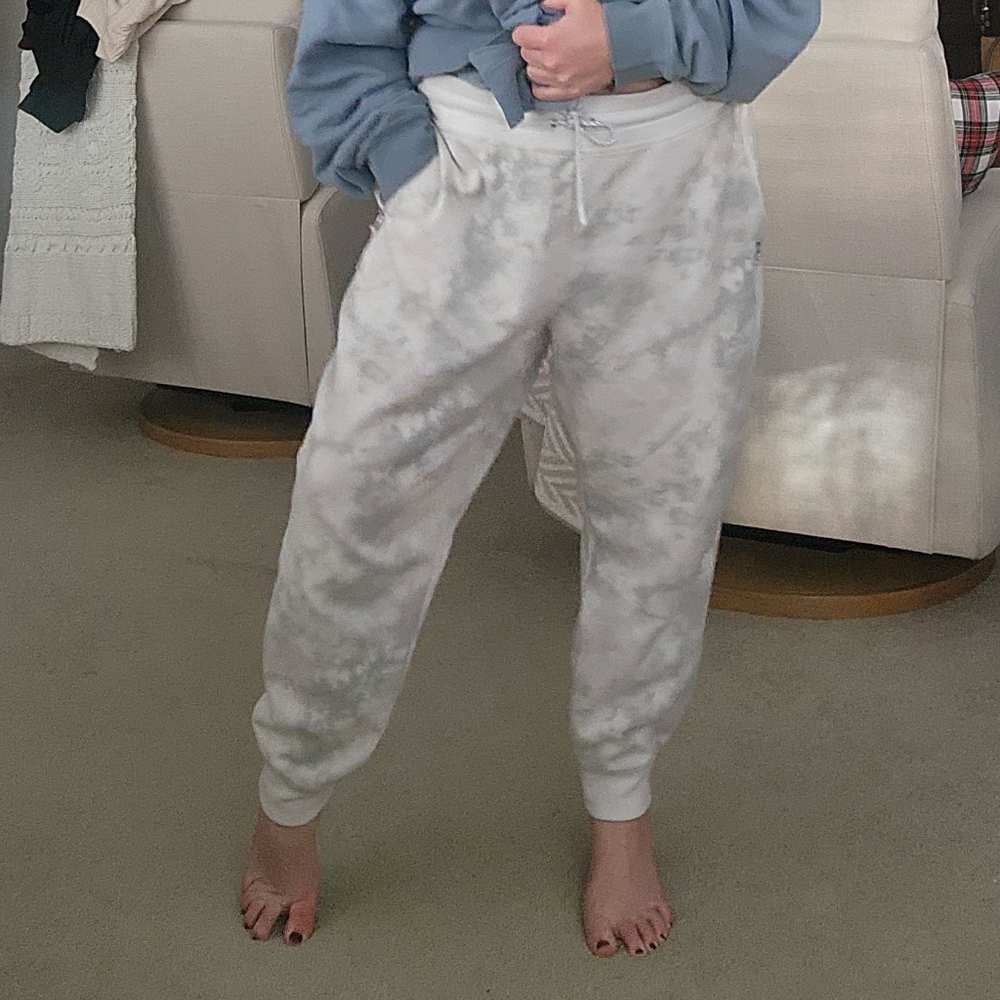 Old Navy, XL petite, white and gray joggers